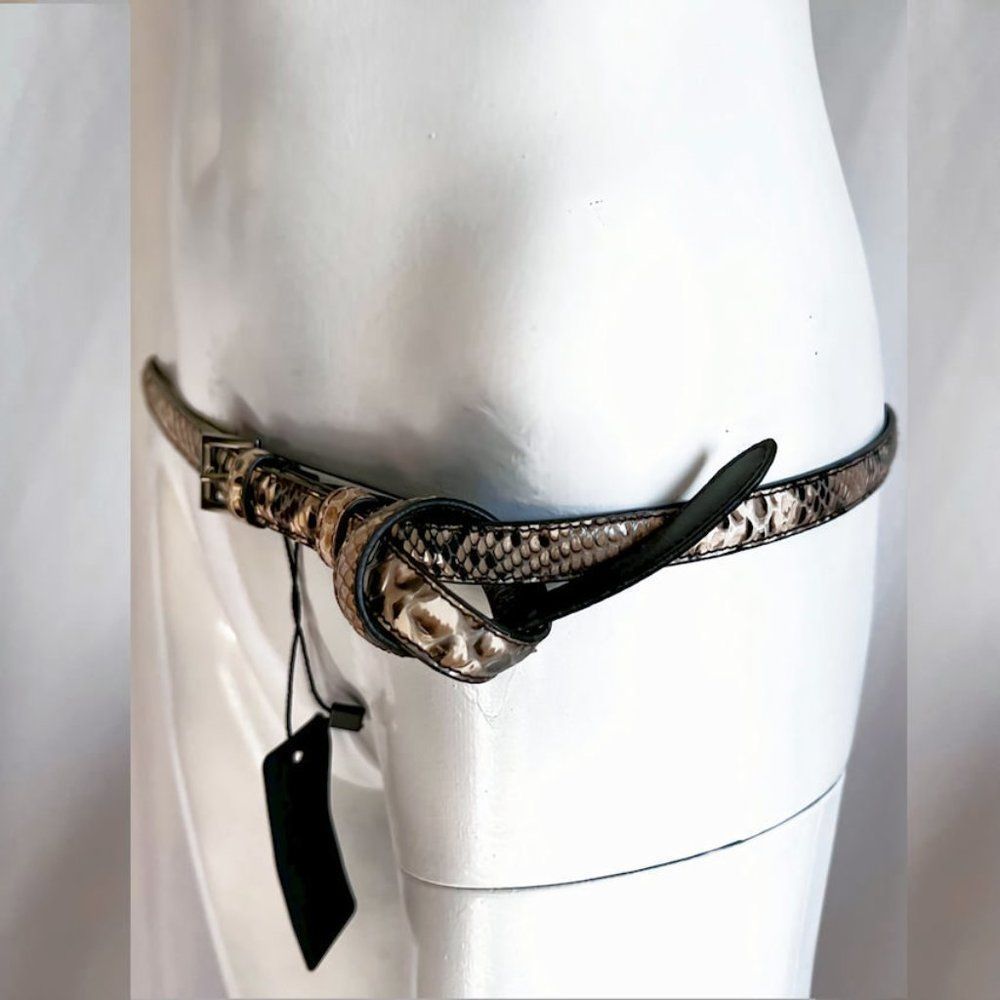 Authentic PRADA Skinny Real Python Skin Belt Brand New XL